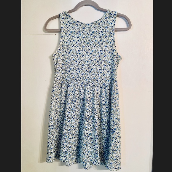 H&M DIVIDED Blue and green floral mini dress - Picture 1 of 7